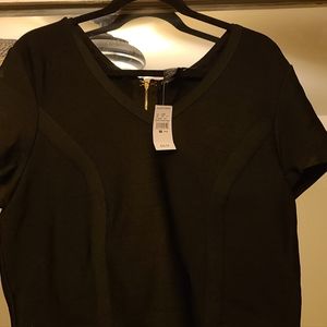 Black skirt with black crop top